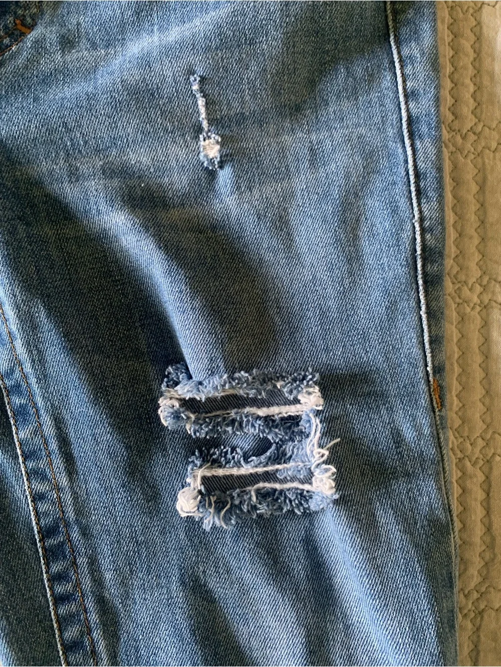 Roberto Cavalli Blue Distressed Straight-Leg Jeans Size 42 (US 6)